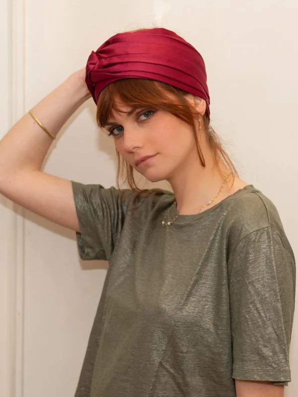 Turban En Satin Framboise